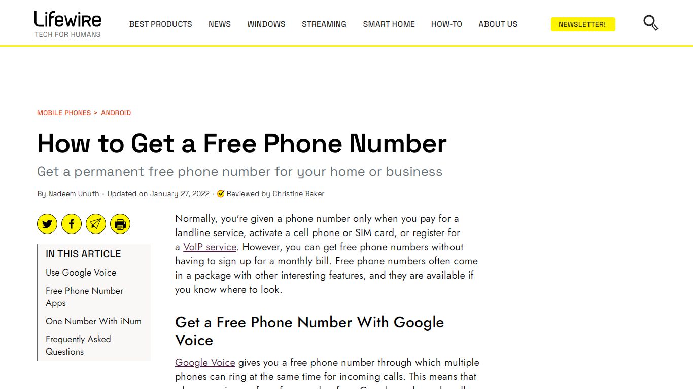 How to Get a Free Phone Number - Lifewire